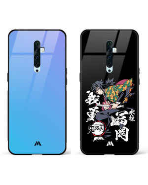 Water Hashira Gradient Glass Case Phone Cover Combo-(Oppo)