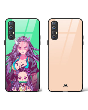 Opaline Awakened Nezuko Glass Case Phone Cover Combo-(Oppo)