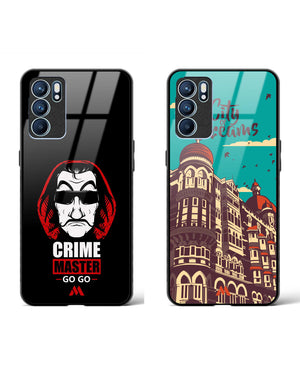 City Gogo Dreams Glass Case Phone Cover Combo (Oppo)