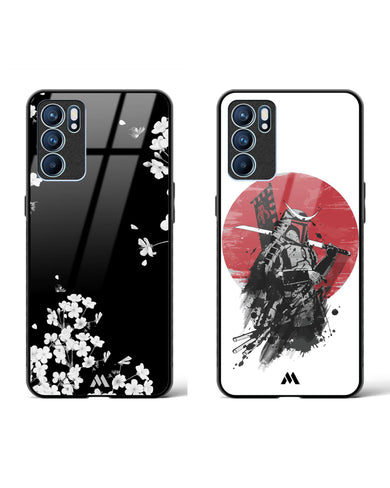 Samurai Midnight Dahlias Glass Case Phone Cover Combo-(Oppo)