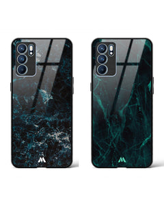 Creative Wavefront Marble Glass Case Phone Cover Combo (Oppo)