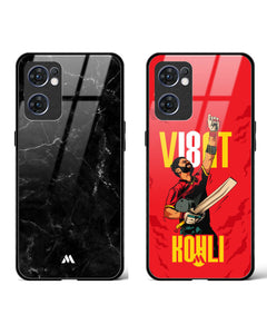 Virat Marquina King Glass Case Phone Cover Combo (Oppo)