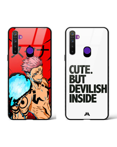 Cute Devil Ryomen Curses Glass Case Phone Cover Combo-(Realme)