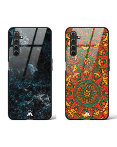 Blooming Mehndi Wavefront Glass Case Phone Cover Combo (Realme)