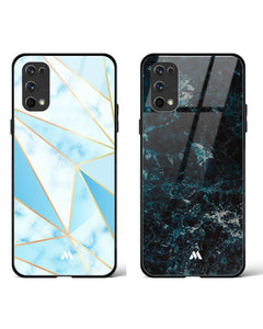 Marble Wavefront Gold Glass Case Phone Cover Combo (Realme)