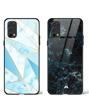 Marble Wavefront Gold Glass Case Phone Cover Combo-(Realme)