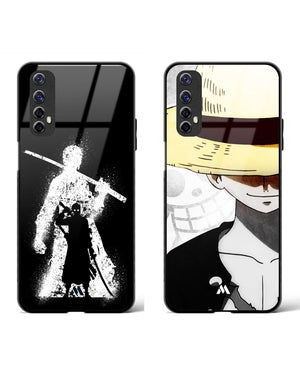 Luffy Strawhats Silhouette Glass Case Phone Cover Combo-(Realme)