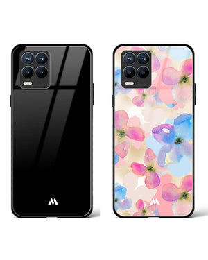 Watercolour Daisies All Black Glass Case Phone Cover Combo (Realme)