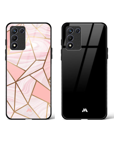 All Black Liquid Pink Glass Case Phone Cover Combo (Realme)
