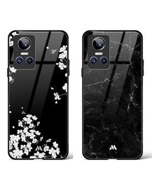 Marquina Dahlias Midnight Glass Case Phone Cover Combo-(Realme)