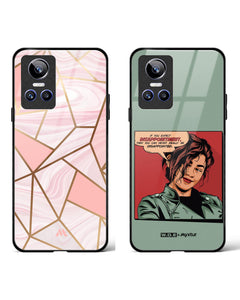 Zendaya Pink Marble Glass Case Phone Cover Combo (Realme)