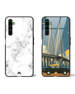 Mumbai Sea Marble Glass Case Phone Cover Combo (Realme)