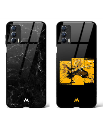 Zenitsu Black Marble Glass Case Phone Cover Combo-(Realme)