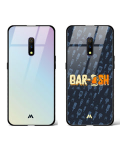 All Black Marquina Marble Glass Case Phone Cover Combo (Realme)
