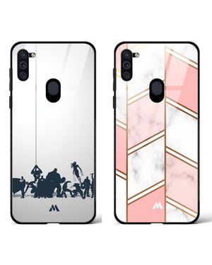 Marble Columns Gold Pink Glass Case Phone Cover Combo-(Samsung)