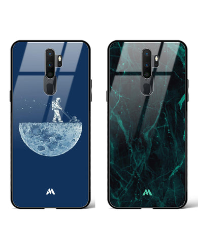 Green Marble Moonscaping Glass Case Phone Cover Combo-(Samsung)