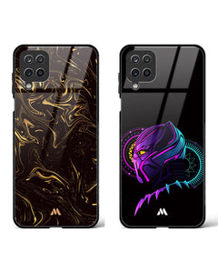 Black Panther Fluroflare Black Gold Glass Case Phone Cover Combo (Samsung)