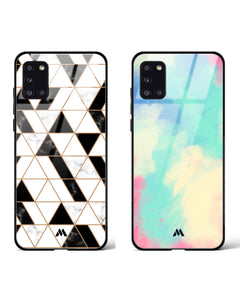 Cloudburst Patchwork Marble Glass Case Phone Cover Combo (Samsung)