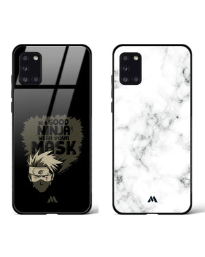 Bleached Bone Marble Kakashi Glass Case Phone Cover Combo-(Samsung)