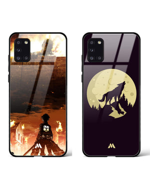 Lone Wolf Howl Titans Glass Case Phone Cover Combo-(Samsung)