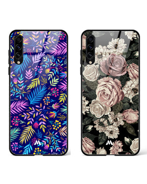 Floral Bouquet on Azure Glass Case Phone Cover Combo (Samsung)