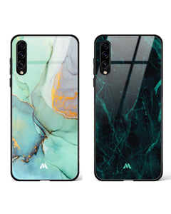 Double Green Marble Glass Case Phone Cover Combo (Samsung)
