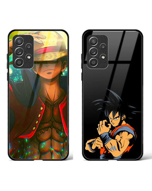 Goku Monkey Luffy Glass Case Phone Cover Combo-(Samsung)