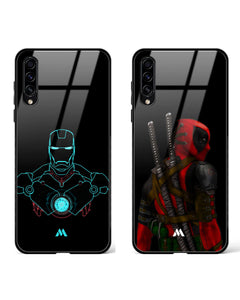 Deadpool Ironman Reactor Glass Case Phone Cover Combo (Samsung)