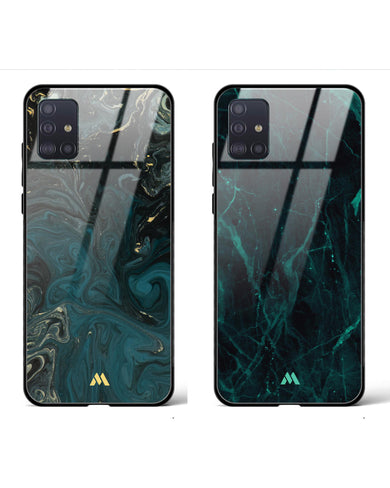 Creative Redis Green Marble Glass Case Phone Cover Combo-(Samsung)