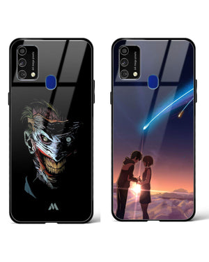 Anime Couple Joker Glass Case Phone Cover Combo (Samsung)