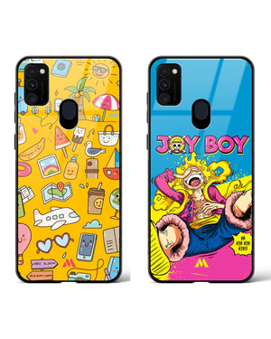 Vintage Travel Luffy Joyboy Glass Case Phone Cover Combo-(Samsung)