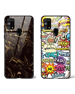 Comic Overload Black Gold Glass Case Phone Cover Combo-(Samsung)