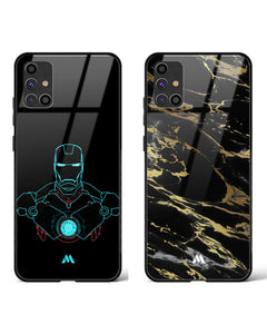 Black Gold Onyx Arc Reactor Glass Case Phone Cover Combo (Samsung)