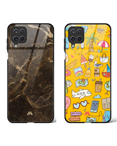Vintage Travel Mayan Marble Glass Case Phone Cover Combo (Samsung)