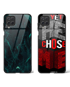 He Chose Me Creative Marble Glass Case Phone Cover Combo (Samsung)