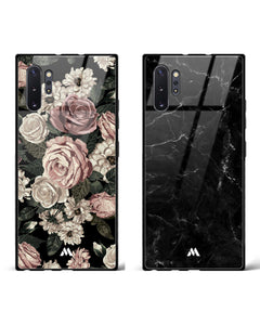Marquina Floral Marble Glass Case Phone Cover Combo (Samsung)