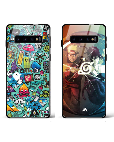 Naruto Sasuke Background Glass Case Phone Cover Combo-(Samsung)