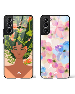 Watercolor Grove Glass Case Phone Cover Combo (Samsung)