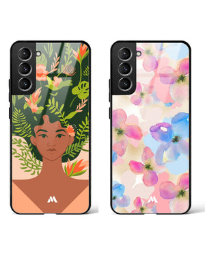 Watercolor Grove Glass Case Phone Cover Combo-(Samsung)