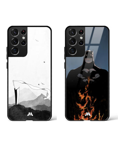 Batman In Flames Zangetsu Glass Case Phone Cover Combo-(Samsung)