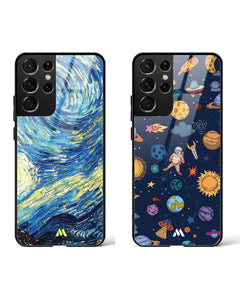 Space Frenzy Iconography Glass Case Phone Cover Combo (Samsung)