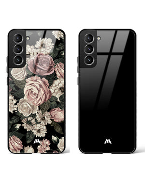 All Black Bouquet Glass Case Phone Cover Combo (Samsung)