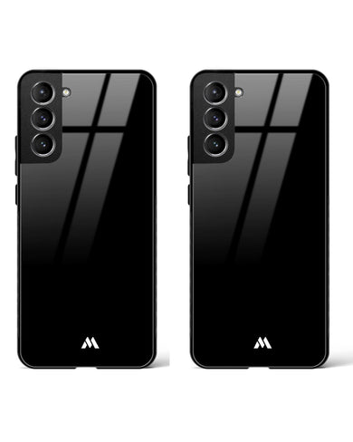 The All Black Glass Case Phone Cover Combo-(Samsung)