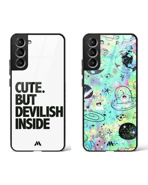 Extraterrestrial Devil Glass Case Phone Cover Combo-(Samsung)