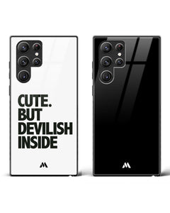 Cute Black Devil Glass Case Phone Cover Combo (Samsung)