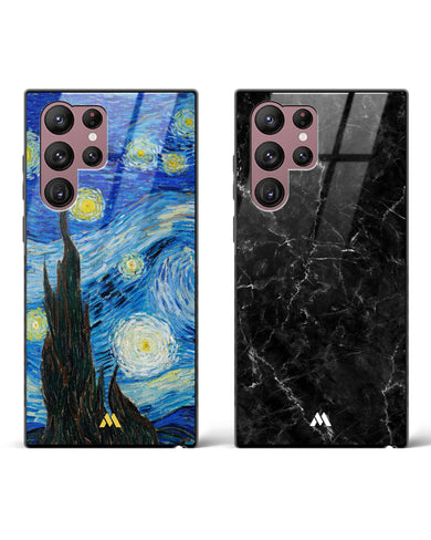 Starry Portoro Marble Glass Case Phone Cover Combo-(Samsung)