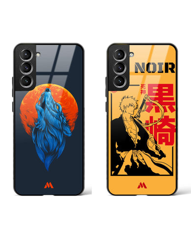 Ichigo Howling Moon Glass Case Phone Cover Combo-(Samsung)