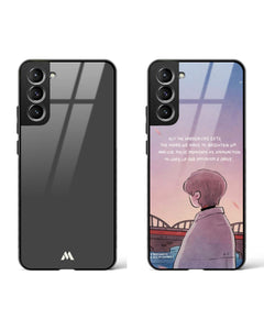 Be Optimistic in Gray Glass Case Phone Cover Combo (Samsung)