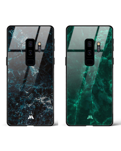 Olive Wavefront Marble Glass Case Phone Cover Combo-(Samsung)