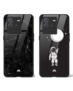Moon's Black Marble Glass Case Phone Cover Combo (Vivo)